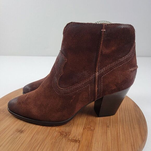 Frye Renee Womens Brown Suede Leather Zip Short Ankle Chukka Boots Booti… - Picture 1 of 14